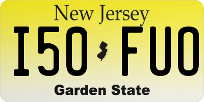 NJ license plate I50FUO