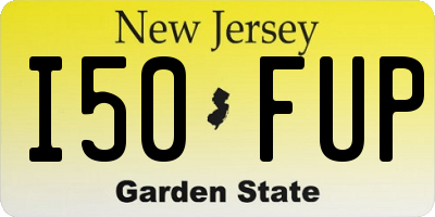 NJ license plate I50FUP
