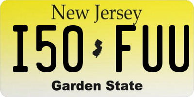 NJ license plate I50FUU