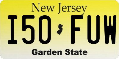 NJ license plate I50FUW