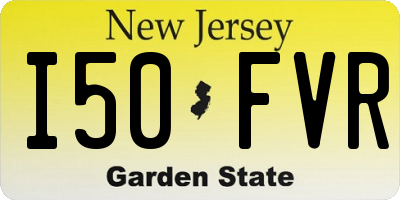 NJ license plate I50FVR