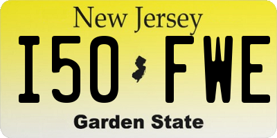 NJ license plate I50FWE