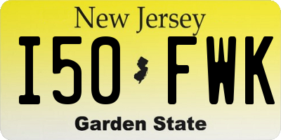 NJ license plate I50FWK
