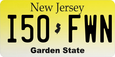 NJ license plate I50FWN