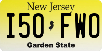 NJ license plate I50FWO