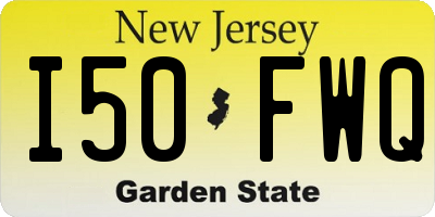 NJ license plate I50FWQ