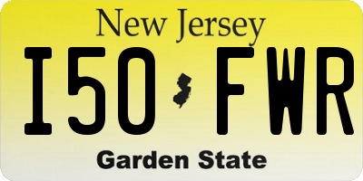 NJ license plate I50FWR