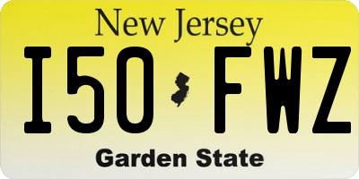 NJ license plate I50FWZ