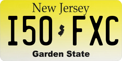 NJ license plate I50FXC