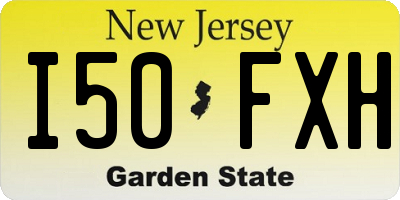 NJ license plate I50FXH