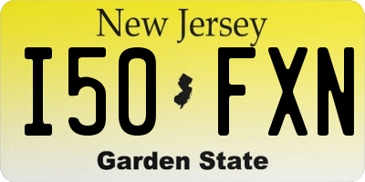 NJ license plate I50FXN