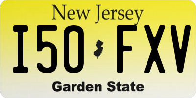 NJ license plate I50FXV