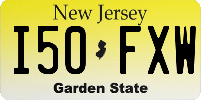 NJ license plate I50FXW