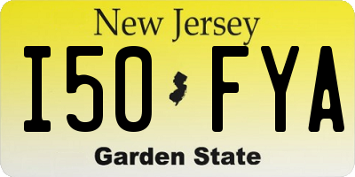 NJ license plate I50FYA