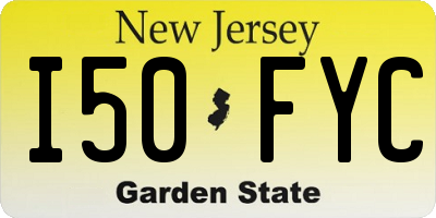 NJ license plate I50FYC