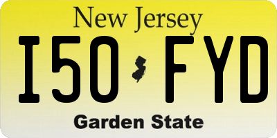 NJ license plate I50FYD