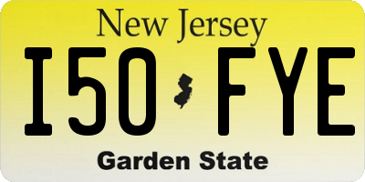 NJ license plate I50FYE