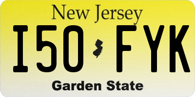 NJ license plate I50FYK