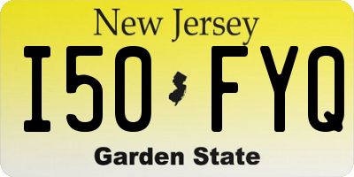 NJ license plate I50FYQ