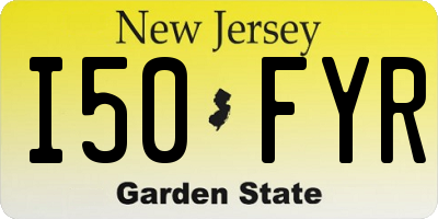 NJ license plate I50FYR