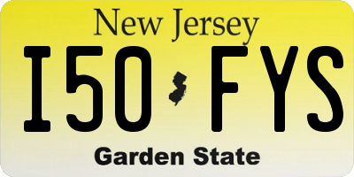NJ license plate I50FYS
