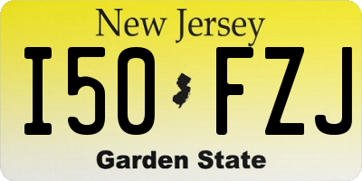 NJ license plate I50FZJ