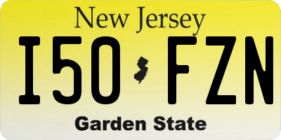 NJ license plate I50FZN