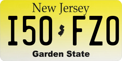 NJ license plate I50FZO