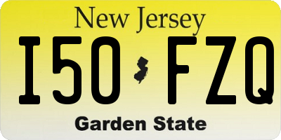 NJ license plate I50FZQ