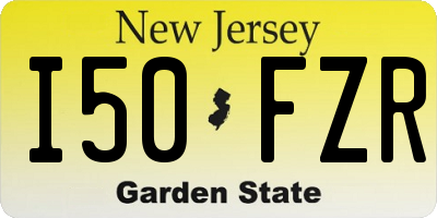 NJ license plate I50FZR
