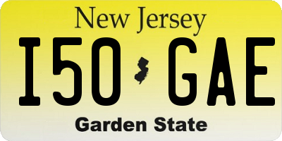 NJ license plate I50GAE