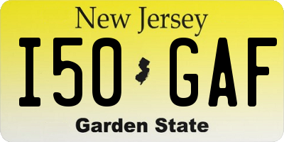 NJ license plate I50GAF