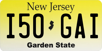 NJ license plate I50GAI