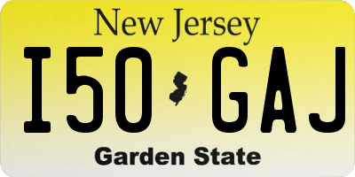 NJ license plate I50GAJ