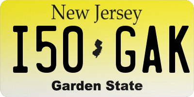 NJ license plate I50GAK