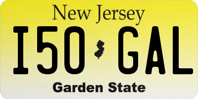 NJ license plate I50GAL