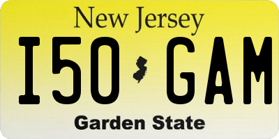 NJ license plate I50GAM