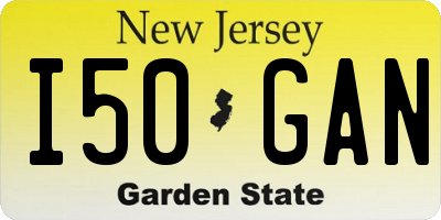 NJ license plate I50GAN