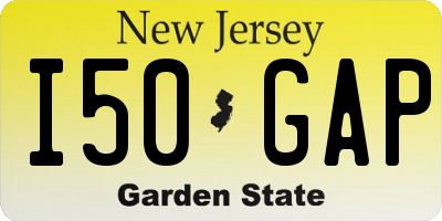 NJ license plate I50GAP