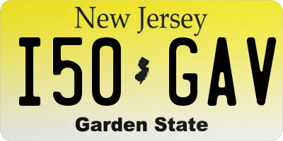 NJ license plate I50GAV