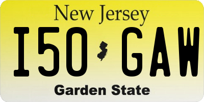 NJ license plate I50GAW