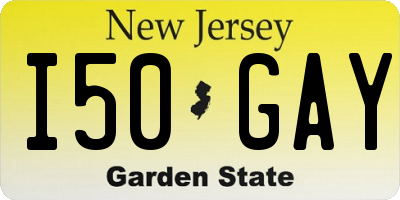 NJ license plate I50GAY