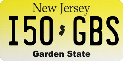 NJ license plate I50GBS