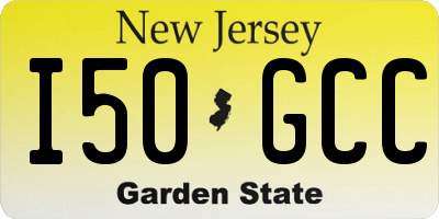 NJ license plate I50GCC