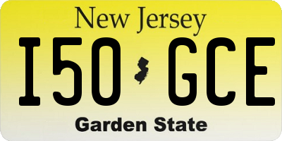 NJ license plate I50GCE