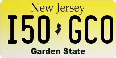 NJ license plate I50GCO