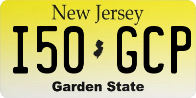 NJ license plate I50GCP
