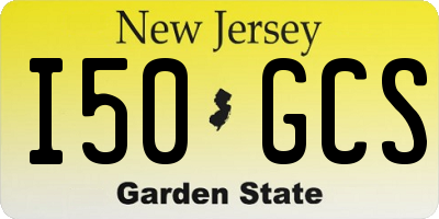 NJ license plate I50GCS
