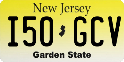 NJ license plate I50GCV