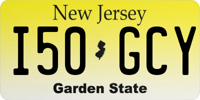 NJ license plate I50GCY